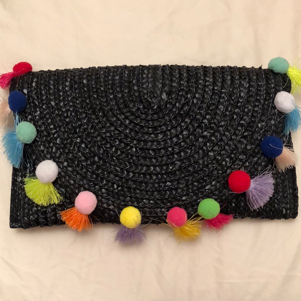 NWOT Pom Pom Clutch
